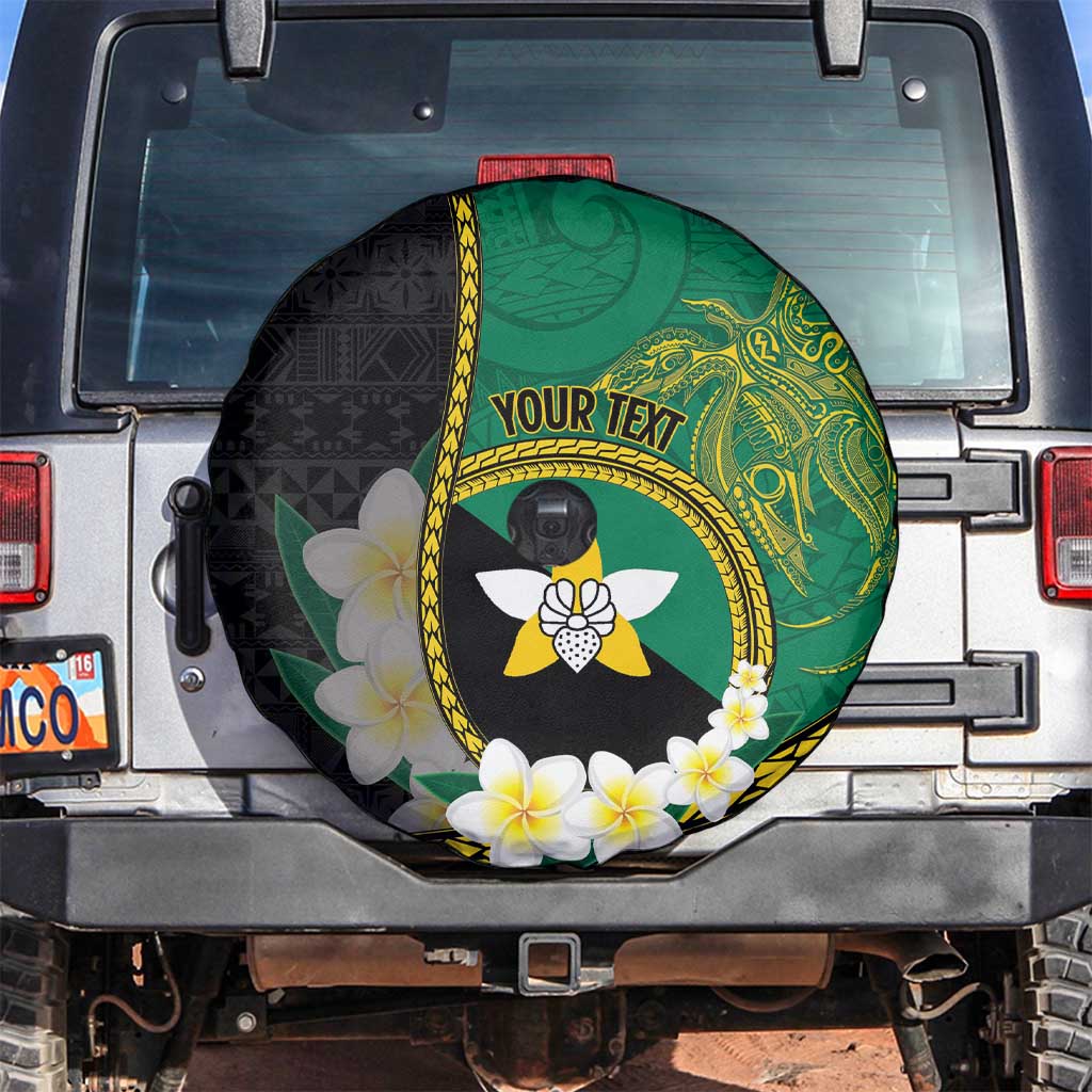 Personalised PNG Enga Provins Spare Tire Cover Papua New Guinea Plumeria Melanesian Pattern LT14 Black - Polynesian Pride