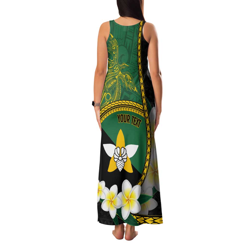 Personalised PNG Enga Provins Tank Maxi Dress Papua New Guinea Plumeria Melanesian Pattern LT14 - Polynesian Pride