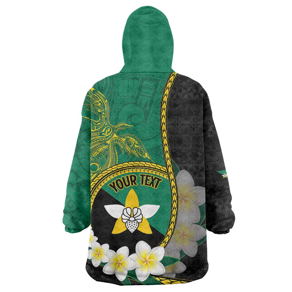 Personalised PNG Enga Provins Wearable Blanket Hoodie Papua New Guinea Plumeria Melanesian Pattern LT14 - Polynesian Pride