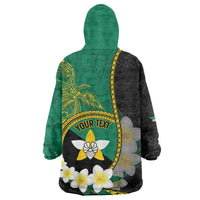 Personalised PNG Enga Provins Wearable Blanket Hoodie Papua New Guinea Plumeria Melanesian Pattern LT14 - Polynesian Pride