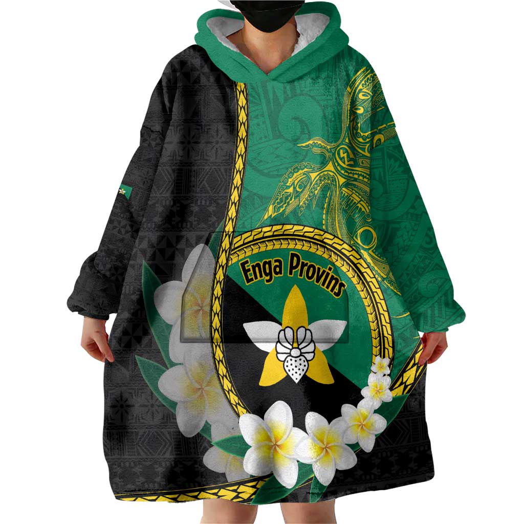Personalised PNG Enga Provins Wearable Blanket Hoodie Papua New Guinea Plumeria Melanesian Pattern LT14 - Polynesian Pride