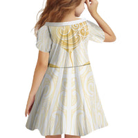 Gold White New Zealand Manta Ray Family Matching Mermaid Dress and Hawaiian Shirt Aotearoa Maori Haehae LT14 - Polynesian Pride