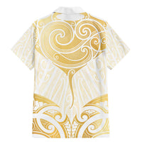 Gold White New Zealand Manta Ray Family Matching Mermaid Dress and Hawaiian Shirt Aotearoa Maori Haehae LT14 - Polynesian Pride