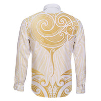 Gold White New Zealand Manta Ray Family Matching Summer Maxi Dress and Hawaiian Shirt Aotearoa Maori Haehae LT14 - Polynesian Pride
