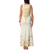 Gold White New Zealand Manta Ray Family Matching Tank Maxi Dress and Hawaiian Shirt Aotearoa Maori Haehae LT14 - Polynesian Pride