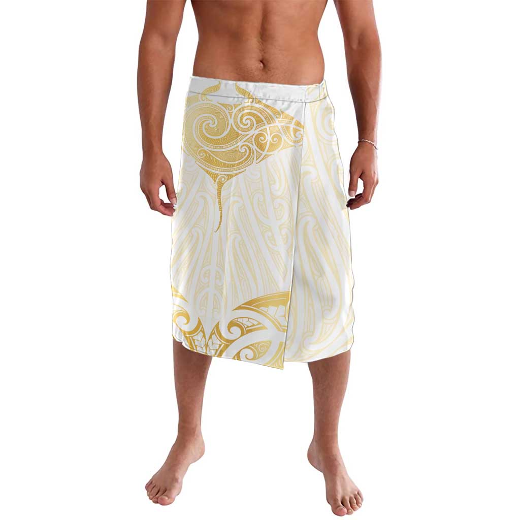 Gold White New Zealand Manta Ray Lavalava Aotearoa Maori Haehae - Polynesian Pride
