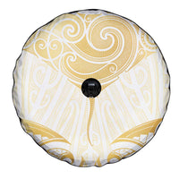 Gold White New Zealand Manta Ray Spare Tire Cover Aotearoa Maori Haehae LT14 - Polynesian Pride