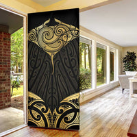 Gold Black New Zealand Manta Ray Door Cover Aotearoa Maori Haehae LT14 - Polynesian Pride
