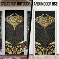 Gold Black New Zealand Manta Ray Door Cover Aotearoa Maori Haehae LT14 - Polynesian Pride