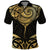 Gold Black New Zealand Manta Ray Polo Shirt Aotearoa Maori Haehae - Polynesian Pride