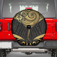 Gold Black New Zealand Manta Ray Spare Tire Cover Aotearoa Maori Haehae LT14 - Polynesian Pride