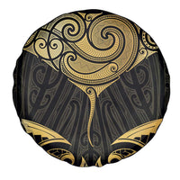Gold Black New Zealand Manta Ray Spare Tire Cover Aotearoa Maori Haehae LT14 - Polynesian Pride