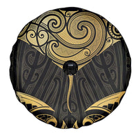 Gold Black New Zealand Manta Ray Spare Tire Cover Aotearoa Maori Haehae LT14 - Polynesian Pride