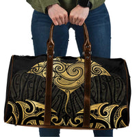 Gold Black New Zealand Manta Ray Travel Bag Aotearoa Maori Haehae LT14 Black - Polynesian Pride