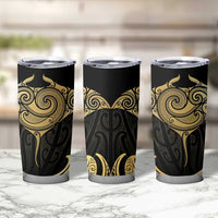 Gold Black New Zealand Manta Ray Tumbler Cup Aotearoa Maori Haehae LT14 - Polynesian Pride