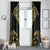 Gold Black New Zealand Manta Ray Window Curtain Aotearoa Maori Haehae - Polynesian Pride