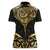 Gold Black New Zealand Manta Ray Women Polo Shirt Aotearoa Maori Haehae - Polynesian Pride
