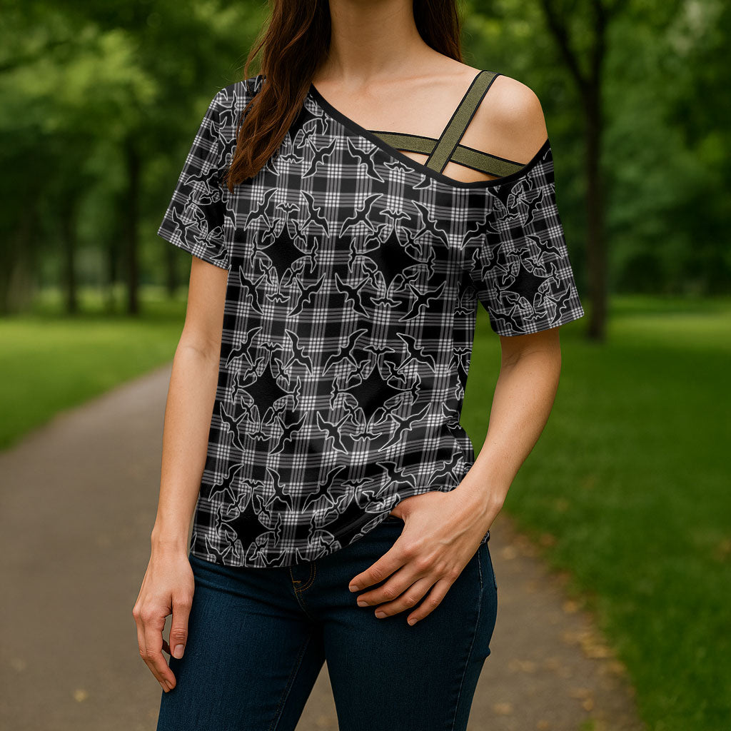 Eleele Hawaii Iwa Bird Palaka Motifs Cross Shoulder Shirt LT14 - Polynesian Pride