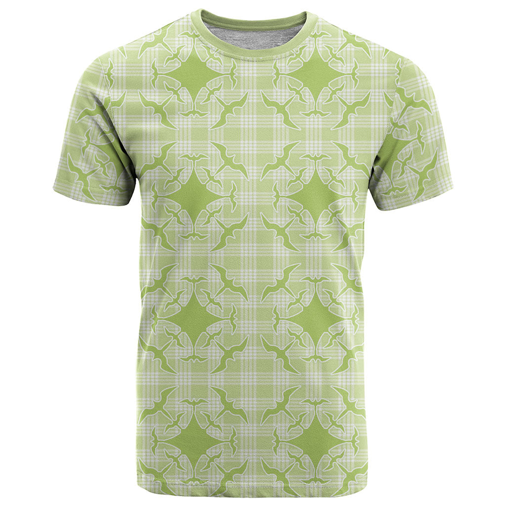 Omaomao Hawaii Iwa Bird Palaka Motifs T Shirt LT14 Green - Polynesian Pride
