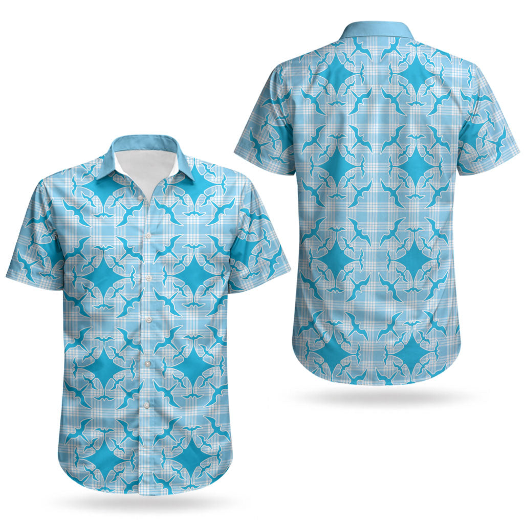 Polu Hawaii Iwa Bird Palaka Motifs Couples Matching Puletasi and Hawaiian Shirt LT14 - Polynesian Pride