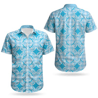 Polu Hawaii Iwa Bird Palaka Motifs Couples Matching Puletasi and Hawaiian Shirt LT14 - Polynesian Pride
