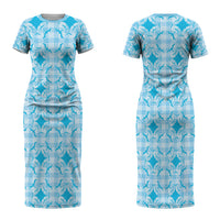 Polu Hawaii Iwa Bird Palaka Motifs Couples Matching Short Sleeve Bodycon Dress and Long Sleeve Button Shirt LT14 - Polynesian Pride