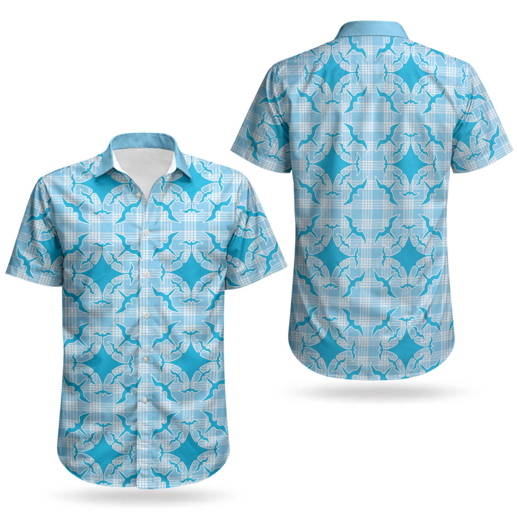 Polu Hawaii Iwa Bird Palaka Motifs Couples Matching Summer Maxi Dress and Hawaiian Shirt LT14 - Polynesian Pride