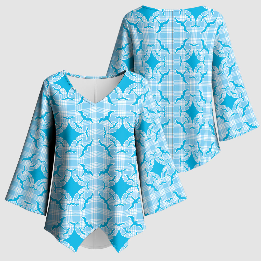 Polu Hawaii Iwa Bird Palaka Motifs Kimono Sleeve Blouse LT14 - Polynesian Pride