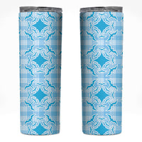 Polu Hawaii Iwa Bird Palaka Motifs Skinny Tumbler LT14 Blue - Polynesian Pride