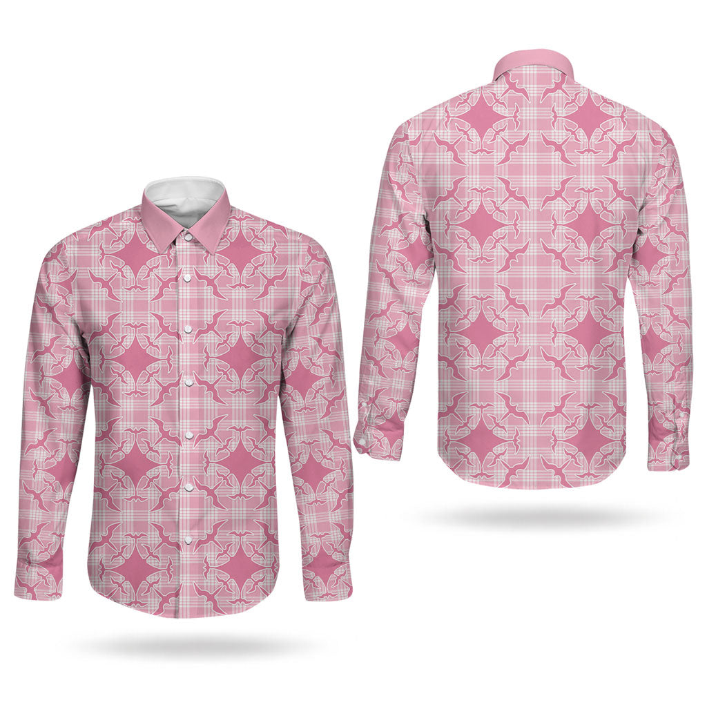 Alaka Hawaii Iwa Bird Palaka Motifs Couples Matching Summer Maxi Dress and Long Sleeve Button Shirt LT14 - Polynesian Pride