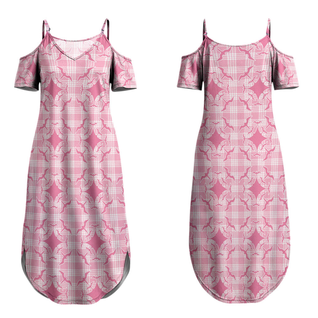 Alaka Hawaii Iwa Bird Palaka Motifs Couples Matching Summer Maxi Dress and Long Sleeve Button Shirt LT14 - Polynesian Pride