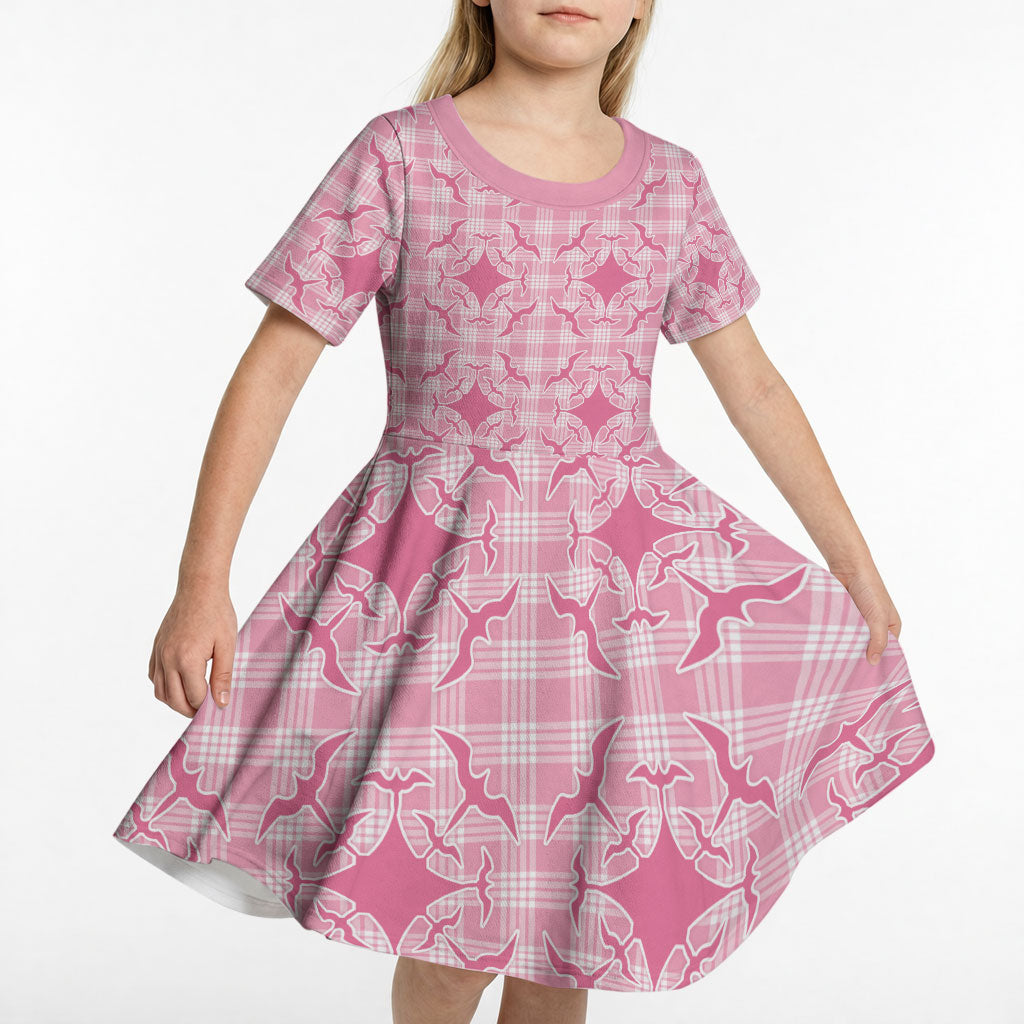 Alaka Hawaii Iwa Bird Palaka Motifs Kid Short Sleeve Dress LT14 - Polynesian Pride