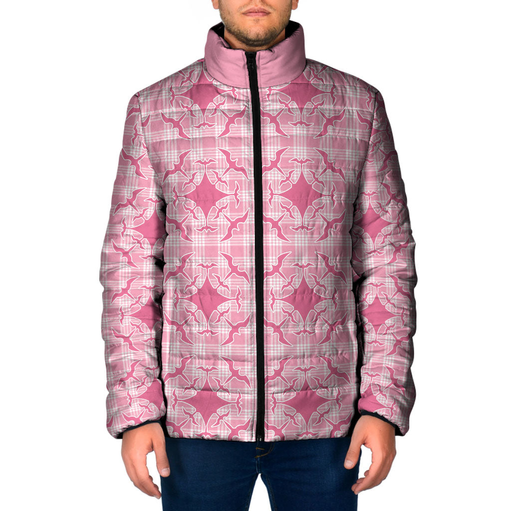 Alaka Hawaii Iwa Bird Palaka Motifs Padded Jacket LT14 Men Pink - Polynesian Pride