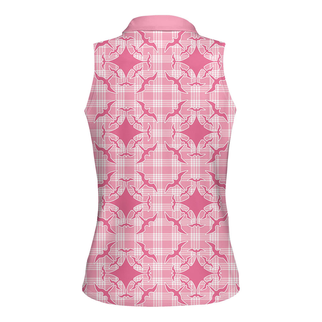 Alaka Hawaii Iwa Bird Palaka Motifs Women Sleeveless Polo Shirt LT14 - Polynesian Pride
