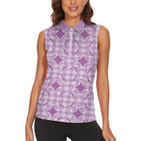 Poni Hawaii Iwa Bird Palaka Motifs Women Sleeveless Polo Shirt LT14 - Polynesian Pride