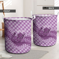 Poni Hawaii Cowboy Palaka Motifs Personalised Laundry Basket Paniolo Festival Puakenikeni Lei LT14 - Polynesian Pride