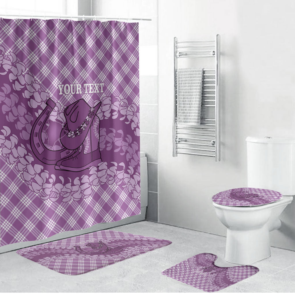 Poni Hawaii Cowboy Palaka Motifs Personalised Bathroom Set Paniolo Festival Puakenikeni Lei