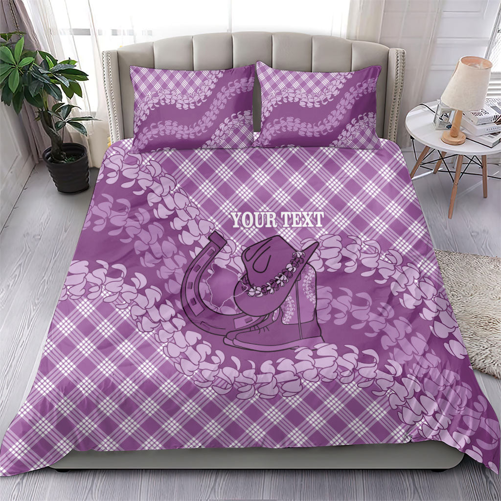 Poni Hawaii Cowboy Palaka Motifs Personalised Bedding Set Paniolo Festival Puakenikeni Lei LT14 - Polynesian Pride