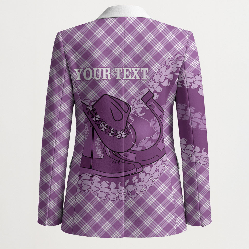 Poni Hawaii Cowboy Palaka Motifs Personalised Blazer Paniolo Festival Puakenikeni Lei LT14 - Polynesian Pride