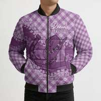 Poni Hawaii Cowboy Palaka Motifs Personalised Bomber Puffer Jacket Paniolo Festival Puakenikeni Lei LT14 - Polynesian Pride