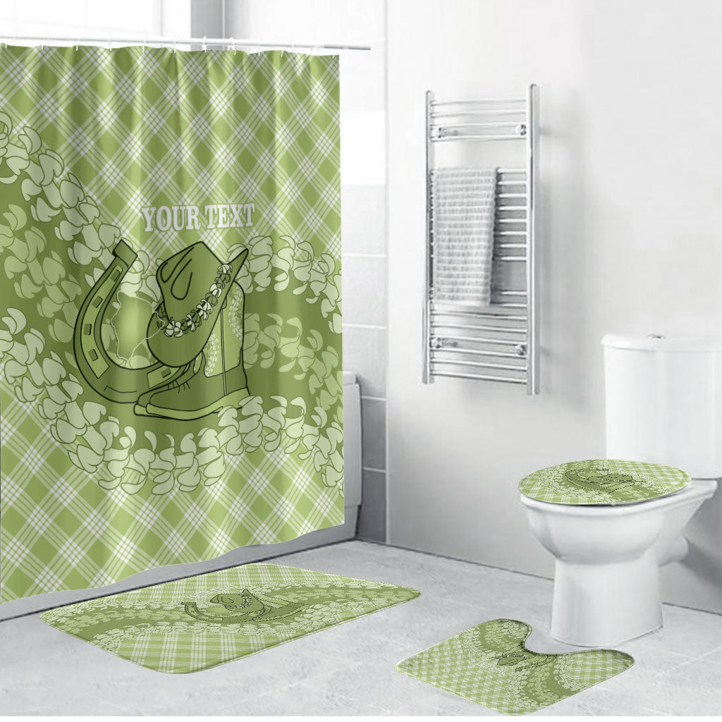 Omaomao Hawaii Cowboy Palaka Motifs Personalised Bathroom Set Paniolo Festival Puakenikeni Lei