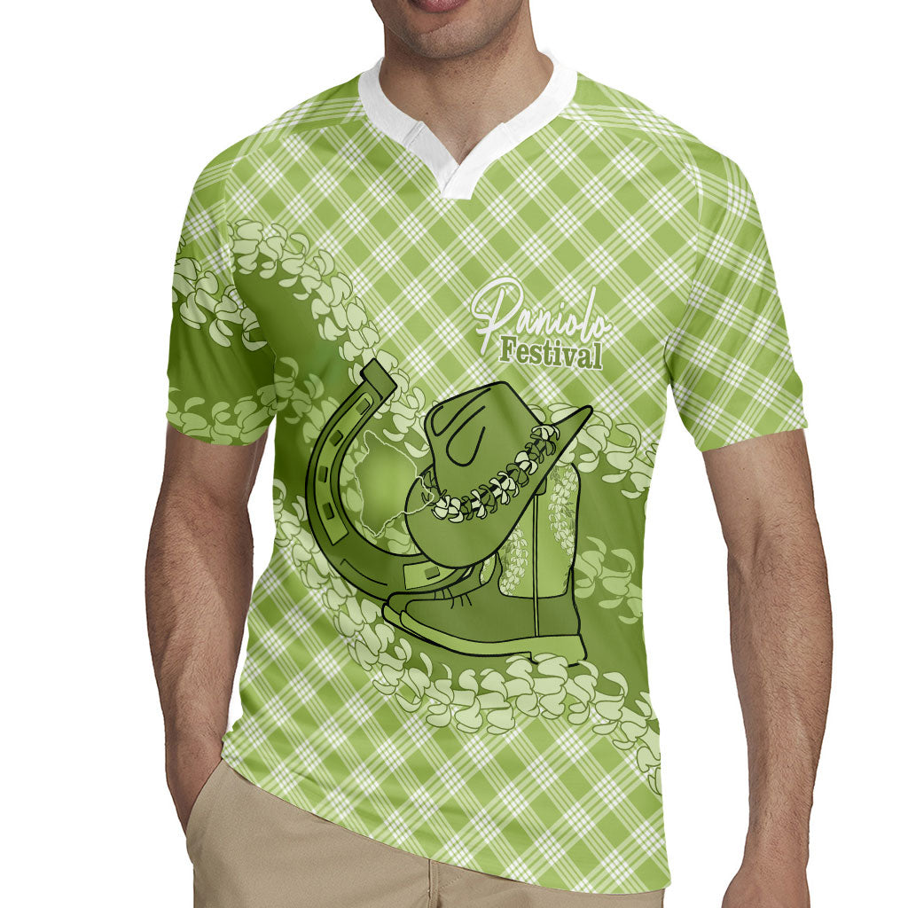Omaomao Hawaii Cowboy Palaka Motifs Personalised Rugby Jersey Paniolo Festival Puakenikeni Lei LT14 - Polynesian Pride