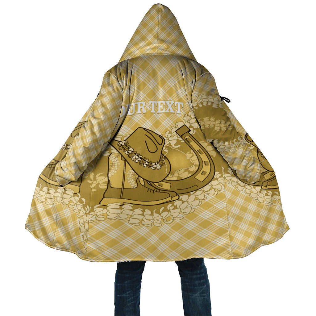 Melemele Hawaii Cowboy Palaka Motifs Personalised Cloak Paniolo Festival Puakenikeni Lei LT14 Unisex Yellow - Polynesian Pride