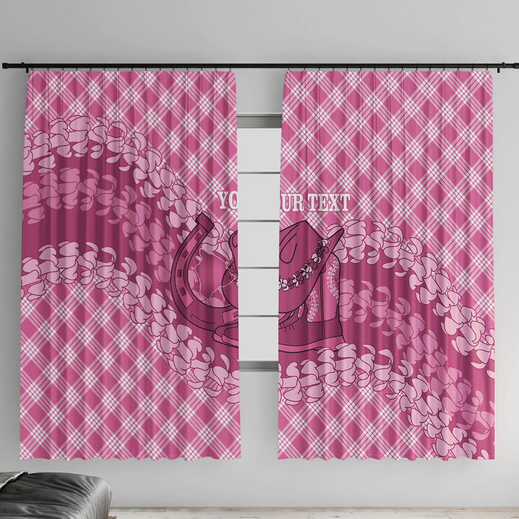 Alaka Hawaii Cowboy Palaka Motifs Personalised Window Curtain Paniolo Festival Puakenikeni Lei