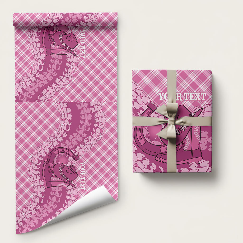 Alaka Hawaii Cowboy Palaka Motifs Personalised Wrapping Paper Paniolo Festival Puakenikeni Lei