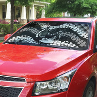 Eleele Hawaii Cowboy Palaka Motifs Personalised Auto Sun Shade Paniolo Festival Puakenikeni Lei LT14 - Polynesian Pride