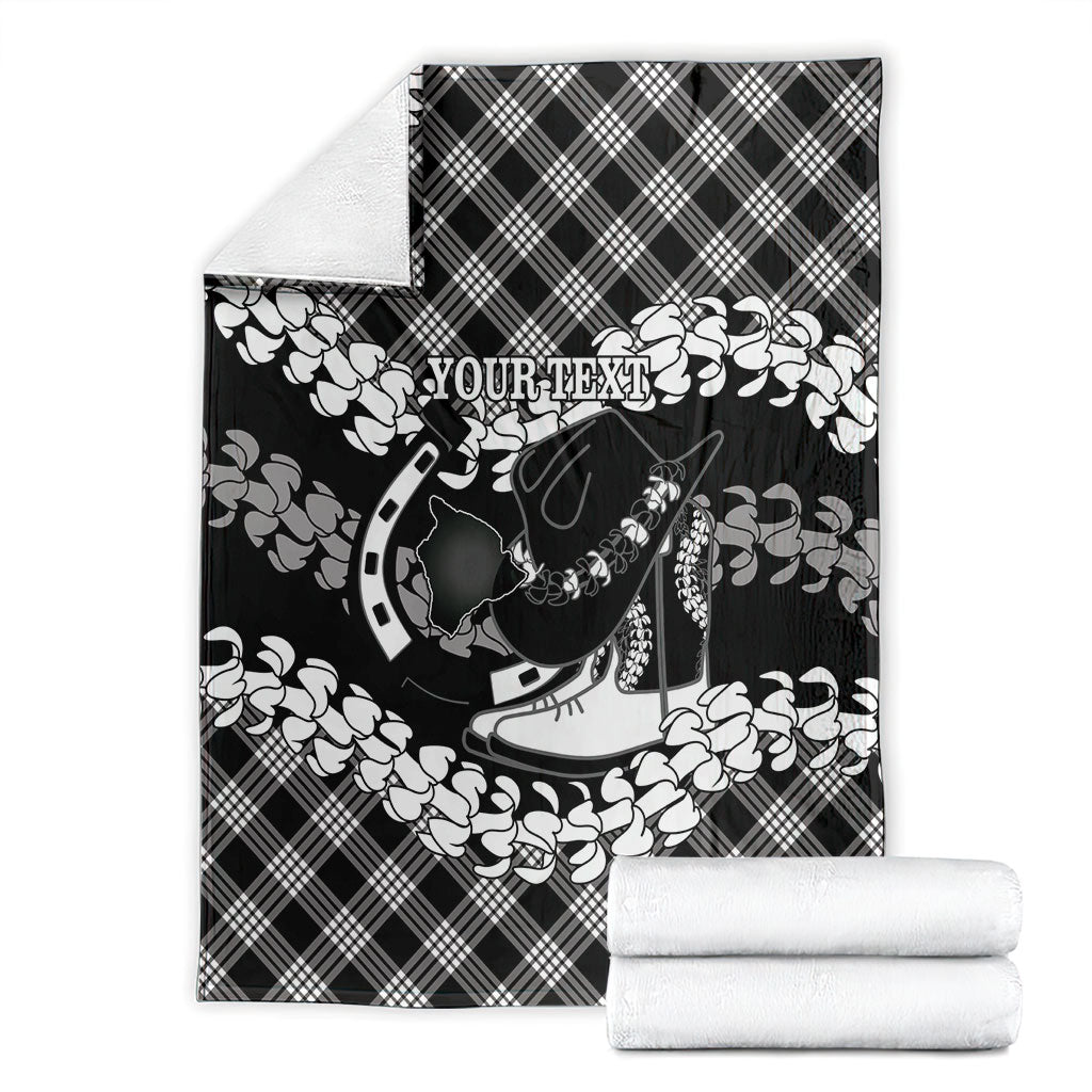 Eleele Hawaii Cowboy Palaka Motifs Personalised Blanket Paniolo Festival Puakenikeni Lei LT14 - Polynesian Pride