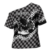 Eleele Hawaii Cowboy Palaka Motifs Personalised Cross Shoulder Shirt Paniolo Festival Puakenikeni Lei LT14 - Polynesian Pride