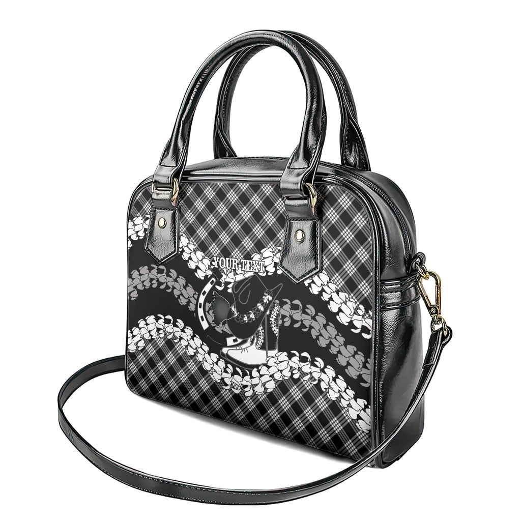Eleele Hawaii Cowboy Palaka Motifs Personalised Shoulder Handbag Paniolo Festival Puakenikeni Lei LT14 - Polynesian Pride