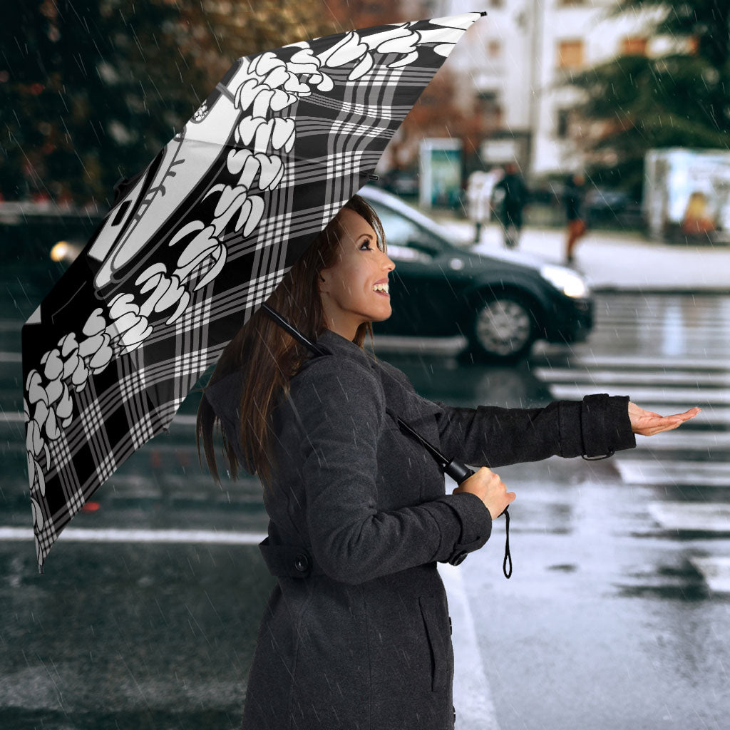 Eleele Hawaii Cowboy Palaka Motifs Personalised Umbrella Paniolo Festival Puakenikeni Lei LT14 - Polynesian Pride